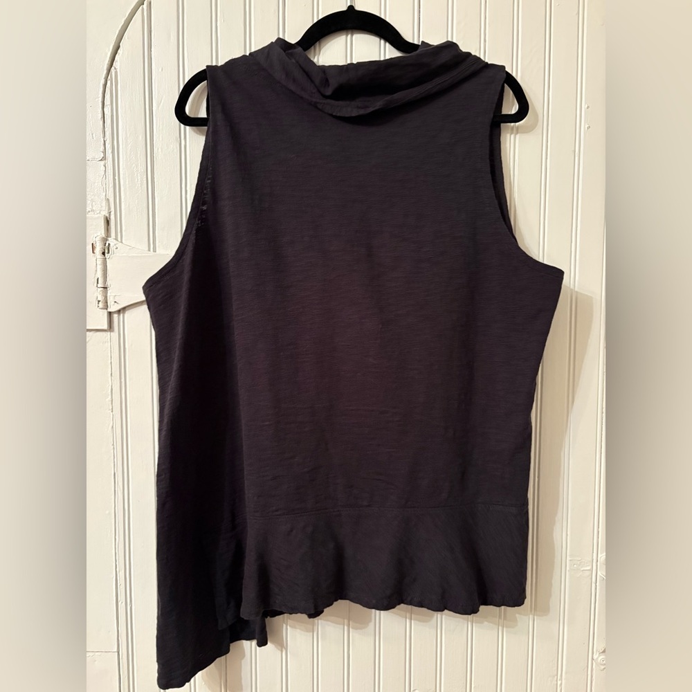 Habitat Clothes to Live In XL Black Cowl Neck Asymmetrical Hem Tank Top - Picture 6 of 7